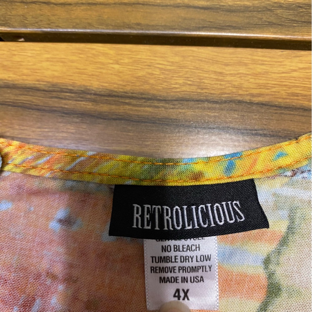 Retrolicious Women’s Dress Size 4X 100% Cotton Abstract Landscape Feminine - Picture 5 of 11